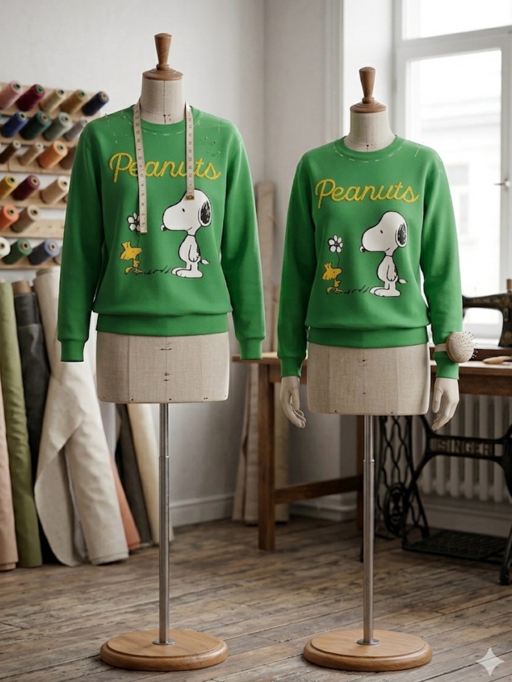 Hybrid Apparel Green Peanuts Snoopy Crewneck Sweatshirt